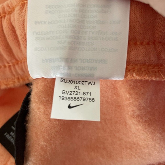 Nike Womens Sweat Shorts XL Orange CU5077-895 Knee Length 9.5” Inseam Drawstring - Picture 7 of 8